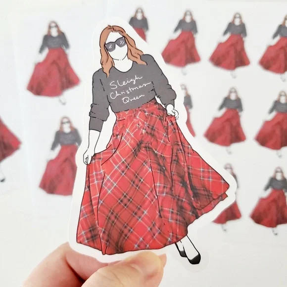 LB055 STICKERS Sleigh Christmas Queen Custom Poshmark Stickers Perosnalizable - Picture 1 of 7
